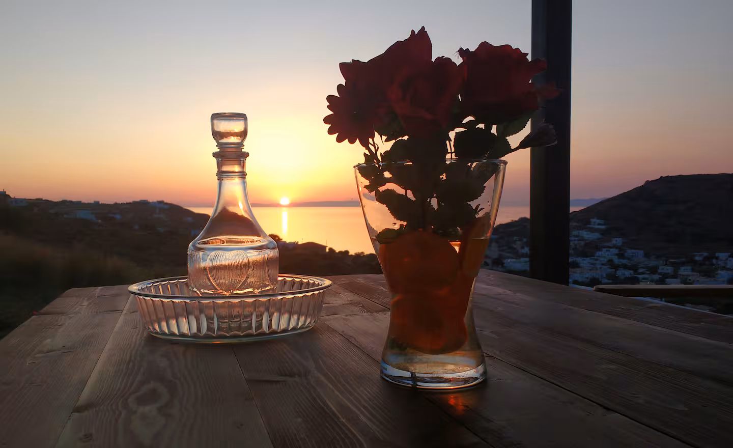 The sunset of our village-silvermoon-luxury-house-syros-kini-