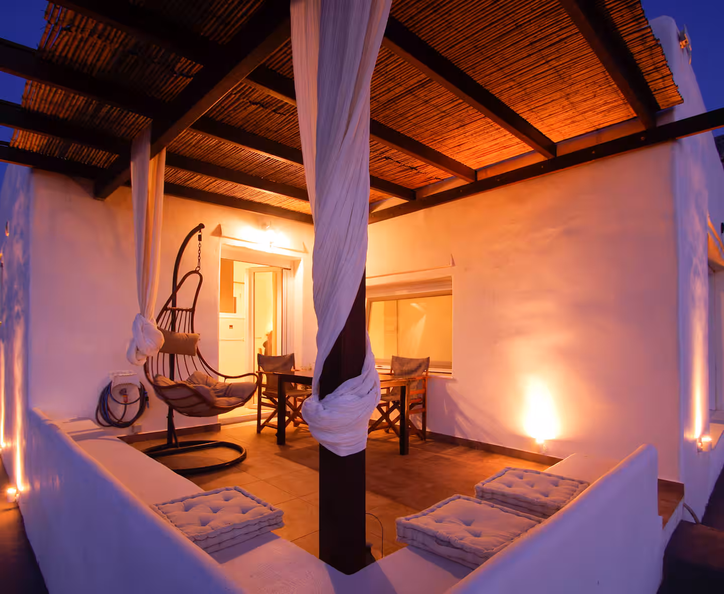 the veranda in the sunset-silvermoon-luxury-house-syros-kini-